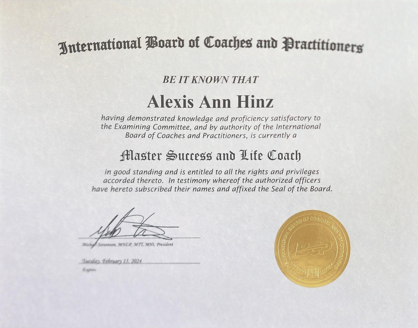 Master Life & Success Coach Certificate