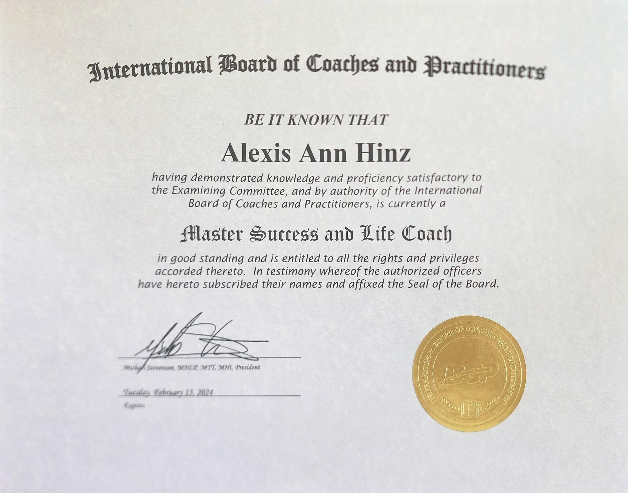 Master Life & Success Coach Certificate